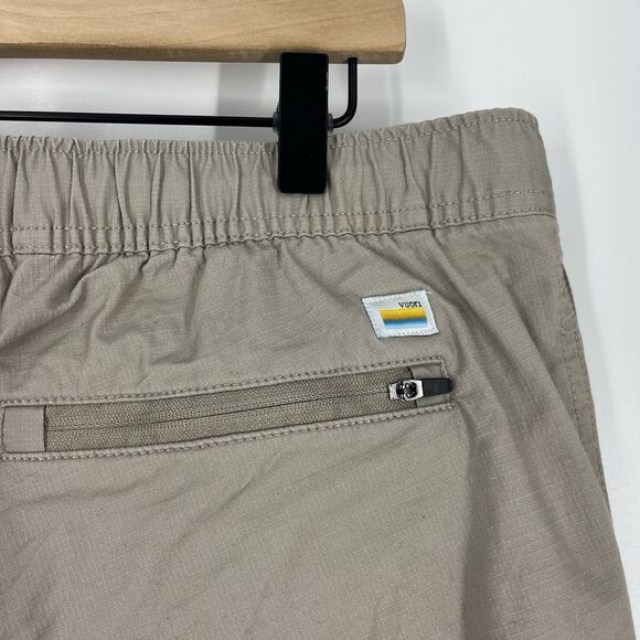 Vuori Pants Size Large Mens Khaki Ripstop Chino Pockets Preppy Modern Pull On - Picture 7 of 8